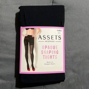 ASSETS x SPANKS: Opaque Shaping Tights in Black -Size 5 (220 lbs-265 lbs)